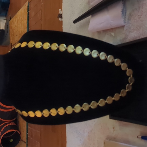 Premier Designs Matte Gold Disc Necklace - Picture 1 of 4